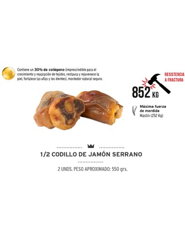 MEDITERRANEAN NATURAL MEDIO CODILLO DE JAMÓN SERRANO - 550 GR (2 UNIDADES) 300 GR - 2