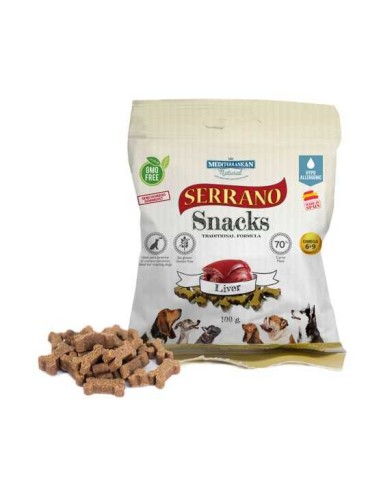 MEDITERRANEAN NATURAL SERRANO SNACKS PATÉ PARA PERROS - 85 GR 1 UNIDAD PACK 25 UNIDADES