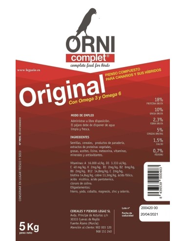 ORNI COMPLET PIENSO ORIGINAL CANARIOS - 4 KG 4 KG