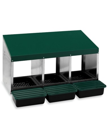 GAUN PONEDERO PARA GALLINAS CON CUBETA - 3 DEPARTAMENTOS 