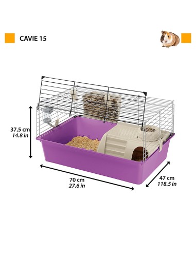 FERPLAST JAULA COBAYAS CAVIE 15 - 70 X 47 X 37,5 CM - 2