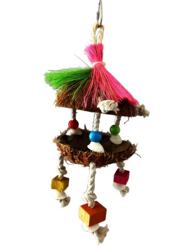 MOLY JUGUETE COCO, FIBRAS Y CONCHAS - 28 X 10 CM