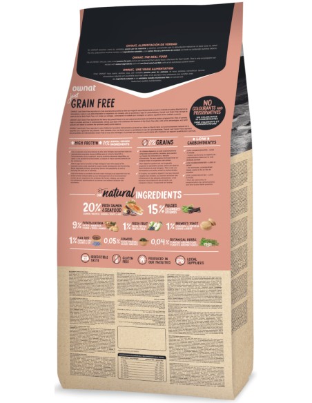 OWNAT JUST GRAIN FREE SALMON & SEAFOOD 3 KG 14 KG - 3