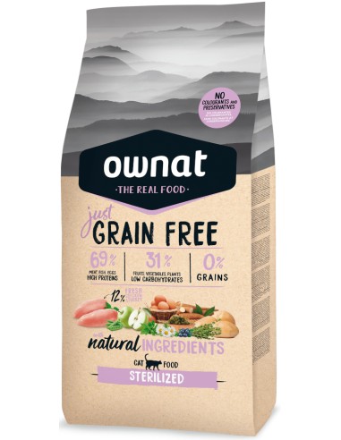 OWNAT JUST GRAIN FREE STERILIZED PARA GATOS 8 KG 3 KG 1 KG 400 GR - 2