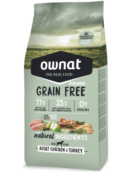 OWNAT PRIME GRAIN FREE ADULT CHICKEN & TURKEY 3 KG 12 KG - 2