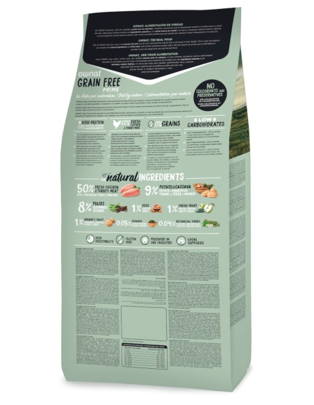 OWNAT PRIME GRAIN FREE ADULT CHICKEN & TURKEY 3 KG 12 KG - 3