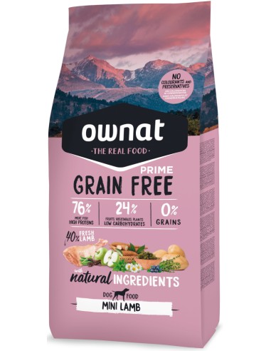 OWNAT PRIME GRAIN FREE MINI ADULT LAMB 3 KG 1 KG 400 GR - 2