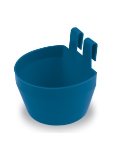 COPELE COMEDERO DE PLÁSTICO CON GANCHOS PARA AVES AZUL - 2