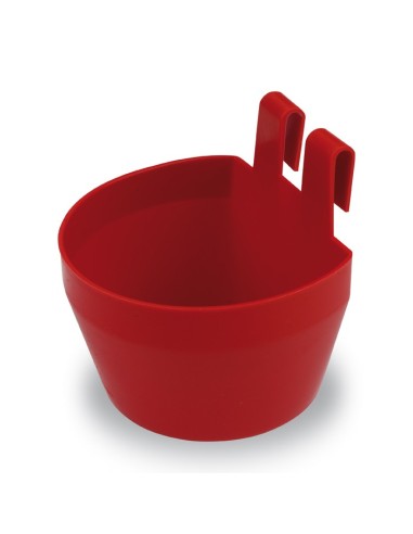 COPELE COMEDERO DE PLÁSTICO CON GANCHOS PARA AVES ROJO - 2