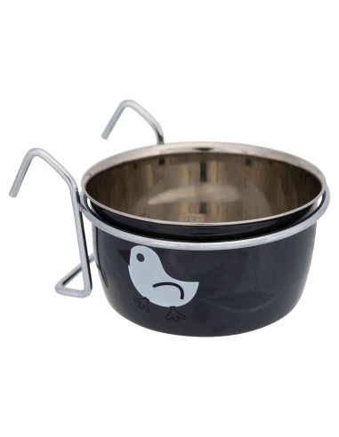TRIXIE COMEDERO PAJARITO ACERO INOXIDABLE CON GANCHOS Ø8 CM (200 ML) Ø10 CM (350 ML) - 2