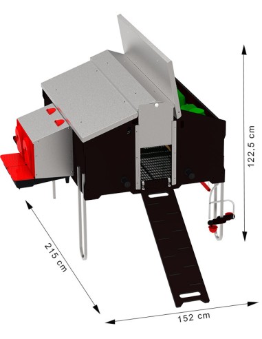 COPELE GALLINERO MOVIL FREE-RANGE 1 X 1,2 METROS SIN KIT DE DESPLAZAMIENTO - 4