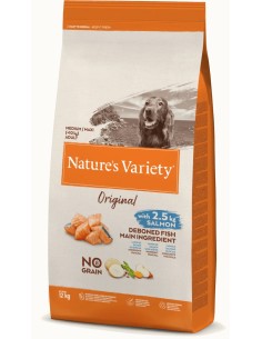 NATURES VARIETY ORIGINAL NO GRAIN MEDIUM / MAXI SALMÓN PARA PERROS 2 KG 10 KG - 2