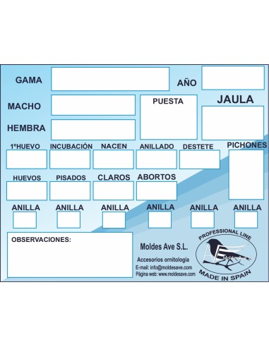 MOLDES AVE TARJETA DE CRÍA 
