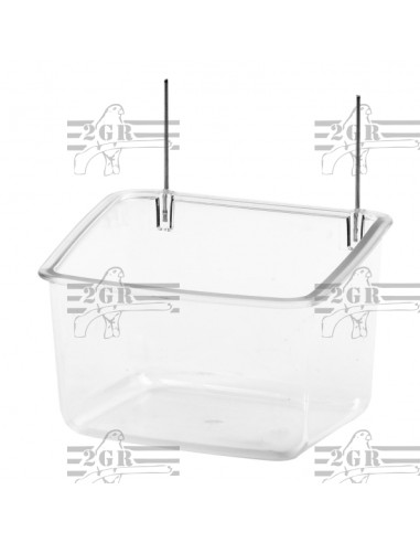 2G-R COMEDERO / BEBEDERO PAPAGAYO CON GANCHOS DE ALAMBRE 