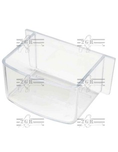 2G-R COMEDERO TRANSPARENTE PARA PAPAGAYO CON ALETA 