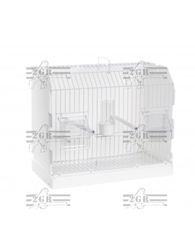 2G-R JAULA DE EXPOSICIÓN 315 BLANCA 3 PUERTAS COMEDEROS ALTOS