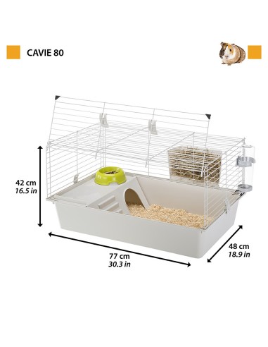 FERPLAST JAULA COBAYAS CAVIE 80 SINGLE PACK - 77 X 48 X 42 CM - 6