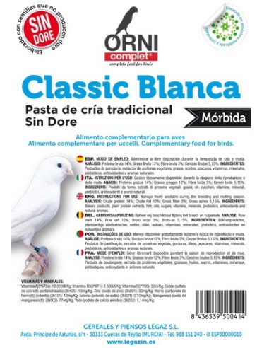 ORNI COMPLET CLASSIC MÓRBIDA BLANCA 4 KG 20 KG 800 GR 7 KG - 2