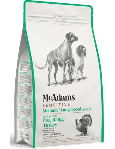 MCADAMS SENSITIVE PAVO CAMPERO PARA PERROS DE RAZAS MEDIANAS Y GRANDES 5 KG 2 KG 10 KG - 2