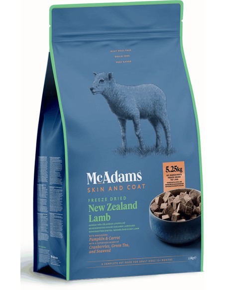 MCADAMS CORDERO DE PRADO LIOFILIZADO PARA PERROS 1 5 KG 400 GR - 3