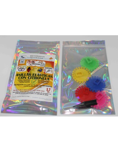 MOLDES AVE ANILLAS DE MARCAJE CON CITRONELA ANTIPARÁSITOS PARA SILVESTRES 2,7 MM - 100 UNIDADES Ø2 7 MM - 5