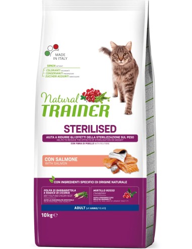 NATURAL TRAINER CAT STERILISED SALMON 3 KG 10 KG 1 5 KG