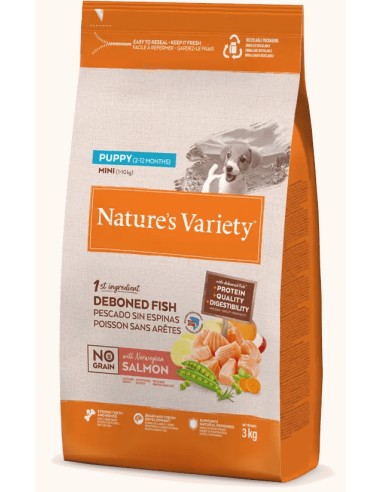 NATURES VARIETY NO GRAIN SALMON PARA CACHORROS PEQUEÑOS Y TOY 3 KG 1 5 KG 600 GR