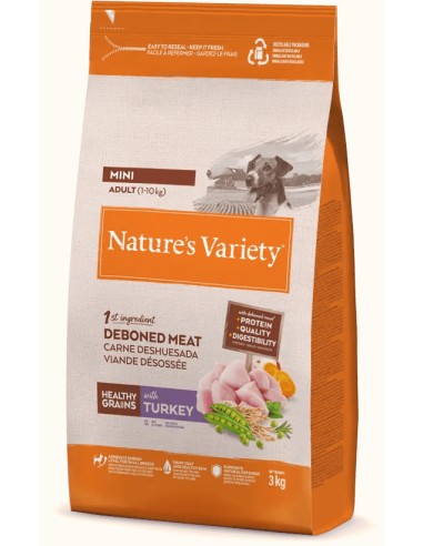 NATURES VARIETY HEALTHY GRAIN PAVO MINI PARA PERROS PEQUEÑOS Y TOY 3 KG 1 5 KG