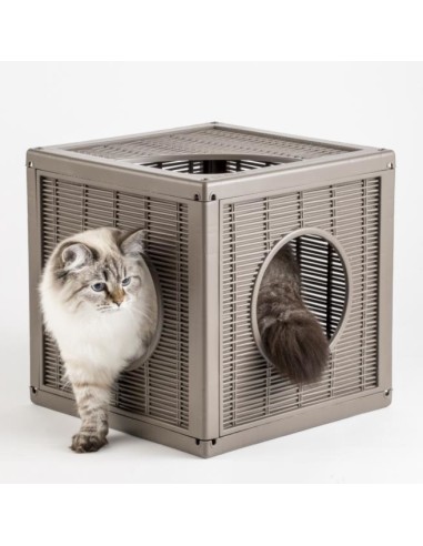 BAMA PET CASA GATOS QUBLO MODULAR MARRÓN 35 X 35 X 35 CM