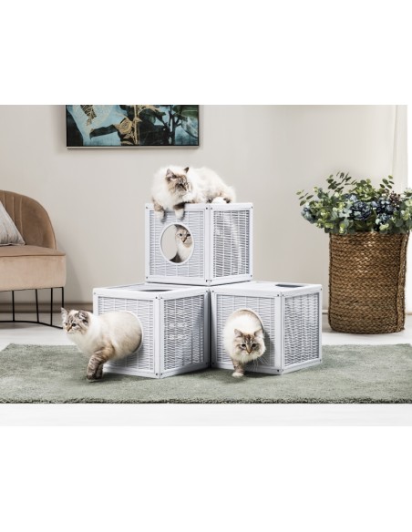 BAMA PET CASA GATOS QUBLO MODULAR MARRÓN 35 X 35 X 35 CM VERDE 35 X 35 X 35 CM