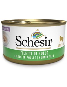 SCHESIR FILETES DE POLLO EN AGUA DE COCCIÓN PARA GATOS - 85 GR (14 UNIDADES) 14 X 85 GR - 2