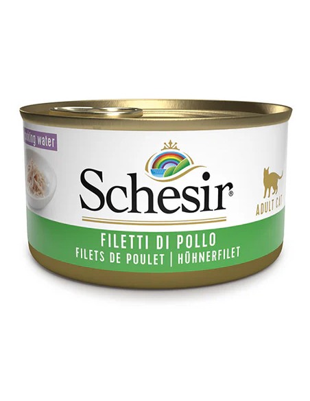 SCHESIR FILETES DE POLLO EN AGUA DE COCCIÓN PARA GATOS - 85 GR (14 UNIDADES) 14 X 85 GR - 2
