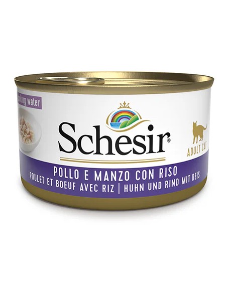 SCHESIR POLLO CON BUEY Y ARROZ EN AGUA DE COCCIÓN PARA GATOS - 85 GR (14 UNIDADES) 14 X 85 GR - 2