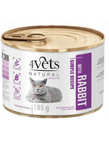 PIPER 4VETS CAT STERILIZED CONEJO PARA GATOS - 185 GR