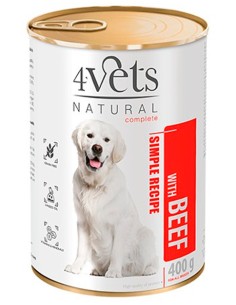 PIPER 4VETS DOG BEEF TERNERA PARA PERROS - 400 GR