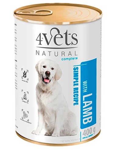 PIPER 4VETS DOG LAMB CORDERO PARA PERROS - 400 GR