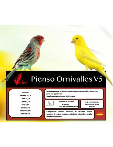 ORNIVALLES PIENSO V5 PARA CANARIOS 5 KG