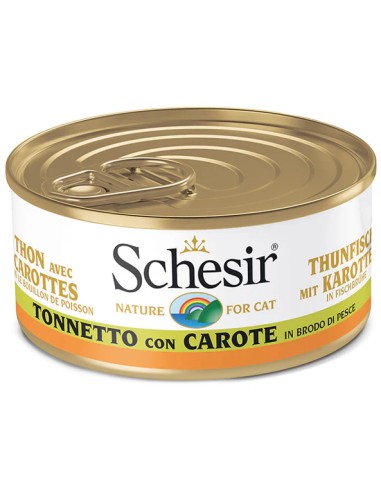 SCHESIR ATÚN CON ZANAHORIAS EN CALDO DE COCCIÓN PARA GATOS - 70 GR (14 UNIDADES) 14 X 70 GR - 2