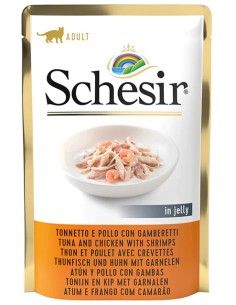 SCHESIR ATÚN Y POLLO Y GAMBA EN GELATINA PARA GATOS (20 UNIDADES) - 20 X 85 GR 20 X 85 GR - 2