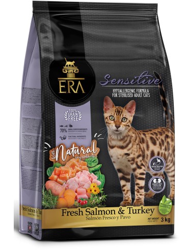 ERA PIENSO GRAIN FREE CAT SENSITIVE SALMÓN Y PAVO 3 KG 1 25 KG - 2