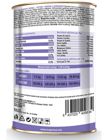 ERA SYBARITE POLLO Y TERN CON ROMERO PARA PERROS - 400 GR 400 GR - 4