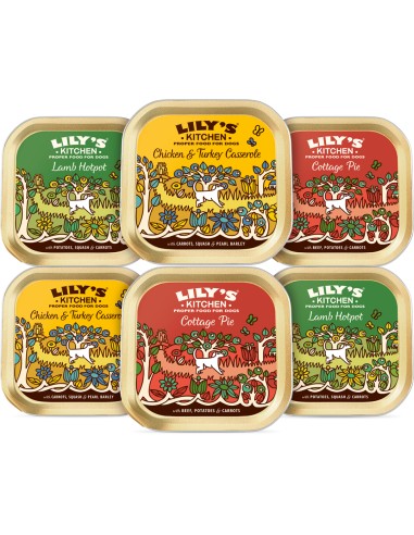 LILY´S CLASSIC DINNERS TRAYS MULTIPACK PARA PERROS (6 UNIDADES) 6 X 150 GR