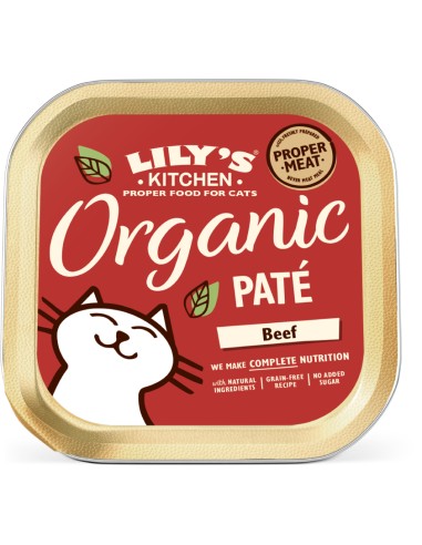 LILY´S ORGANIC BEEF DINNER FOR CATS PARA GATOS (19 UNIDADES) 19 X 85 GR