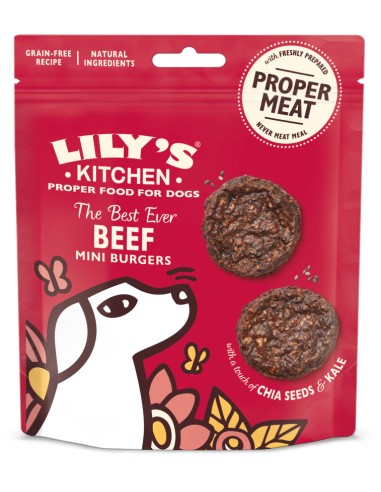 LILY´S THE BEST EVER BEEF MINI BURGERS PARA PERROS (8 UNIDADES) 8 X 70 GR