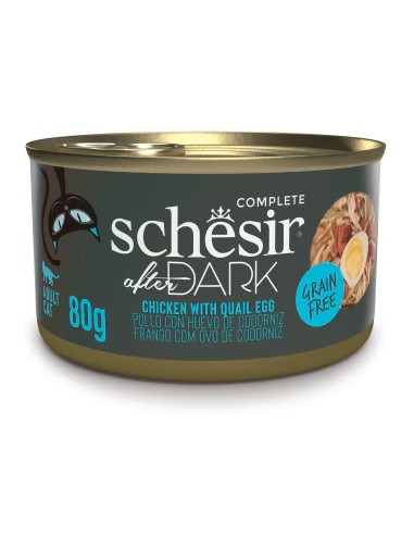 SCHESIR AFTER DARK FILETES POLLO CON HUEVO CODORNIZ EN CALDO PARA GATOS (12 UNIDADES) - 12 X 80 GR 12 X 80 GR - 2