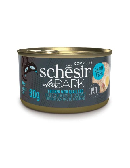 SCHESIR AFTER DARK POLLO Y HUEVO DE CODORNIZ EN PATÉ PARA GATOS (12 UNIDADES) - 12 X 80 GR 12 X 80 GR - 2
